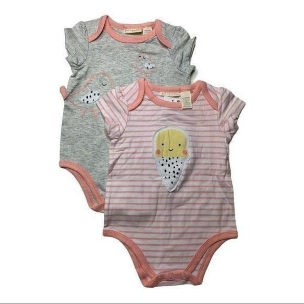 First Impressions Baby Girl Ice Cream Bodysuit & Graphic-Print Bodysuit 6-9M